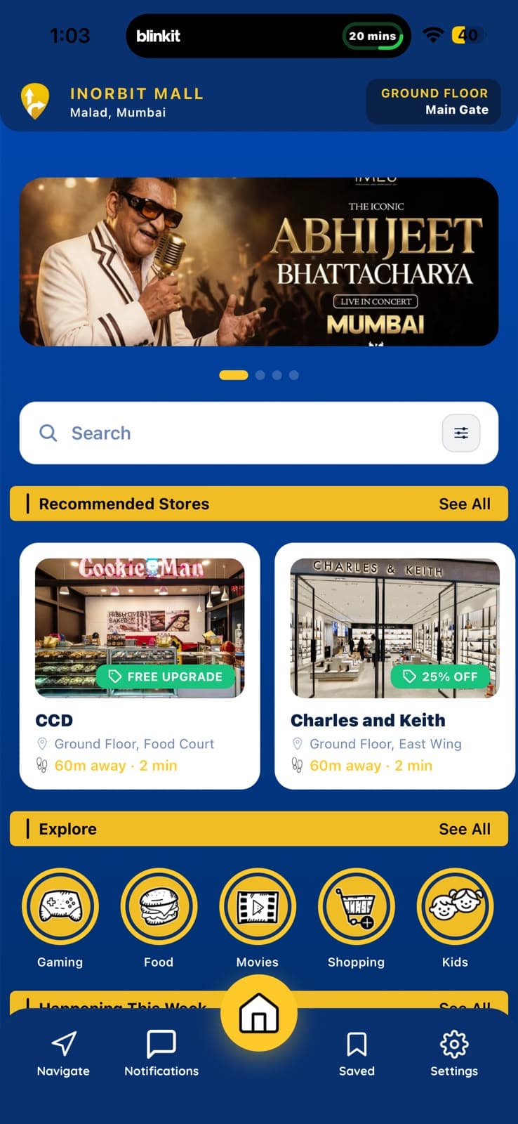 Locomate discovery home screen